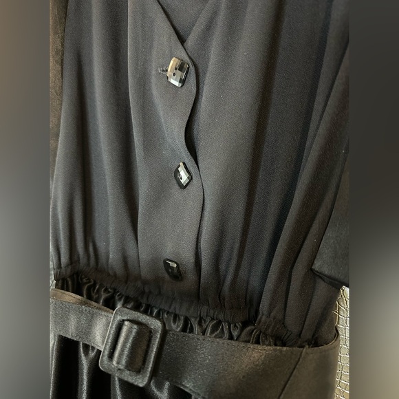 Act 1 Elegant Vintage Black Jumpsuit with Embellished Belt - Picture 10 of 16